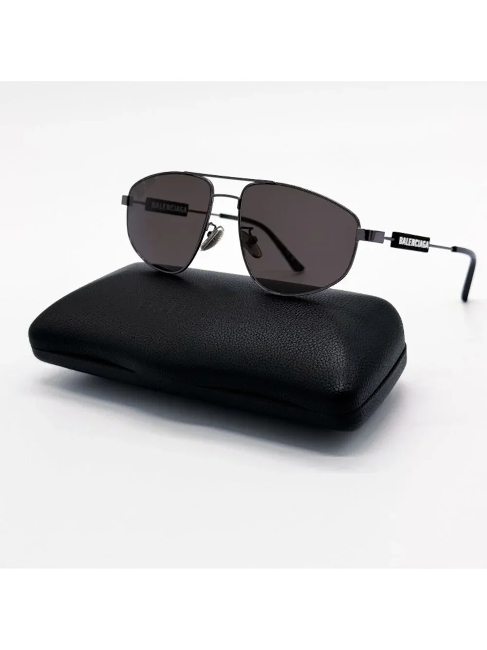 NEW BALENCIAGA BB0115S 001 SUNGLASSES BLACK PILOT UNISEX EYEWEAR BALENCIAGA